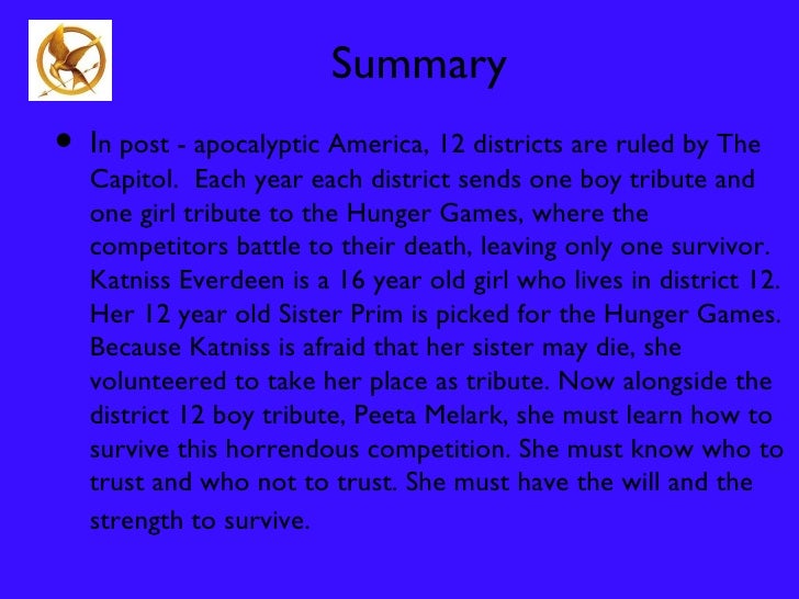 book reports on hunger games